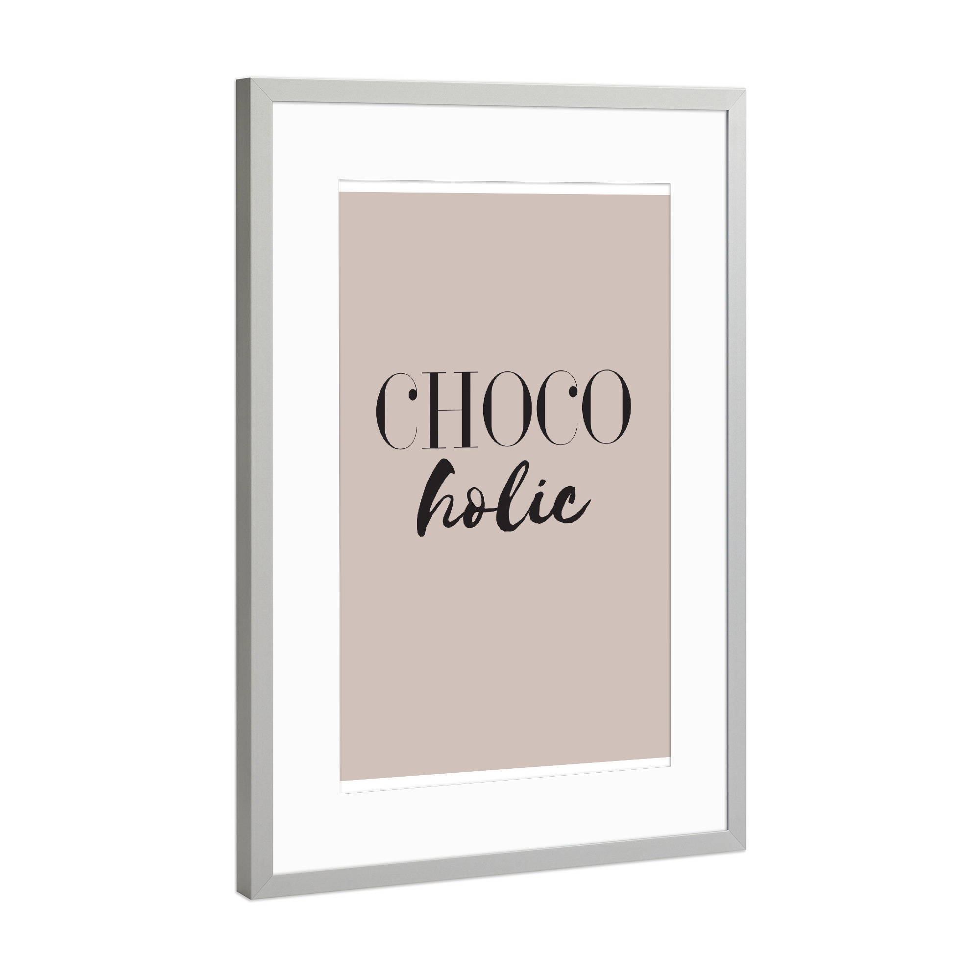 Poster mit Rahmen Silber "Chocolate lover" artboxONE - Typografie,Lustig - Schokolade,Schoko,Chocolate,Choco,Chocoholic