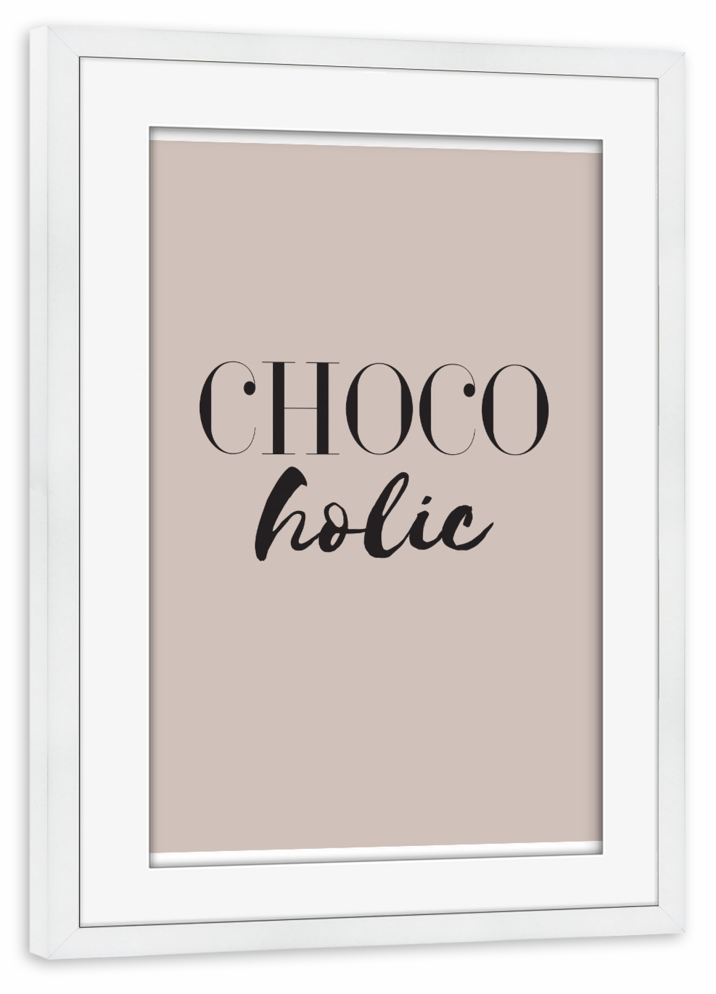 Poster mit Rahmen weiß "Chocolate lover" artboxONE - Typografie,Lustig - Schokolade,Schoko,Chocolate,Choco,Chocoholic