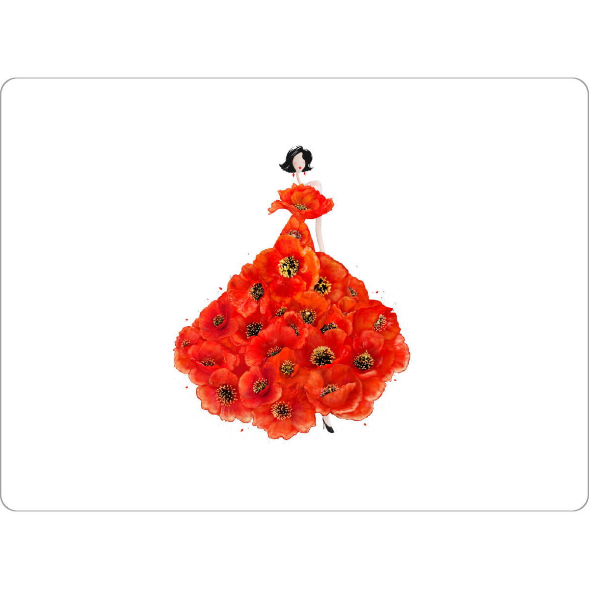 Tischset "Fashion poppies" artboxONE - Floral,Fashion - Dress,Flower,Blume,Girl,Woman - Bild dress