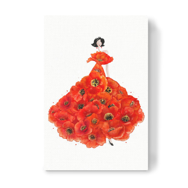 Leinwandbild "Fashion poppies" artboxONE - Floral,Fashion - Dress,Flower,Blume,Girl,Woman