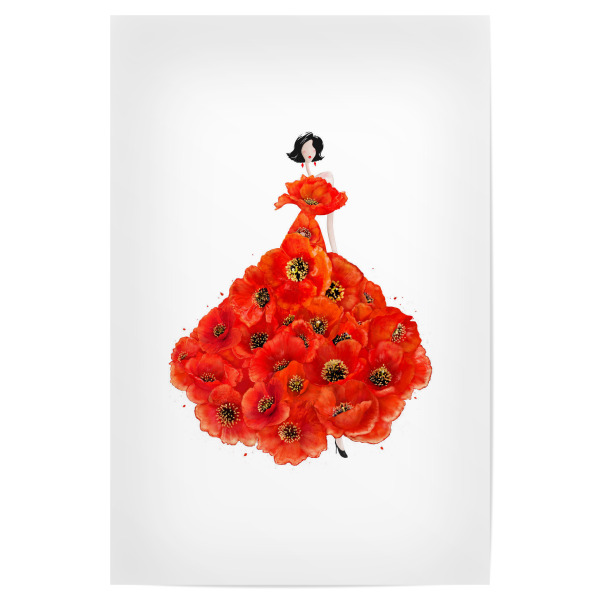 Poster "Fashion poppies" artboxONE - Floral,Fashion - Dress,Flower,Blume,Girl,Woman