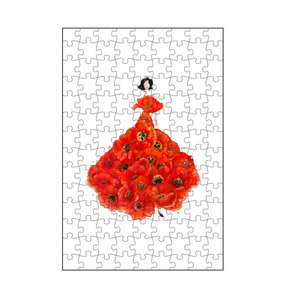 artboxONE Puzzle "Fashion poppies" artboxONE - Floral,Fashion - Dress,Flower,Blume,Girl,Woman - Bild dress