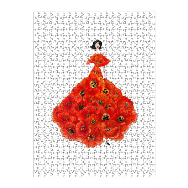 Puzzle Ravensburger "Fashion poppies" artboxONE - Floral,Fashion - Dress,Flower,Blume,Girl,Woman - Bild dress