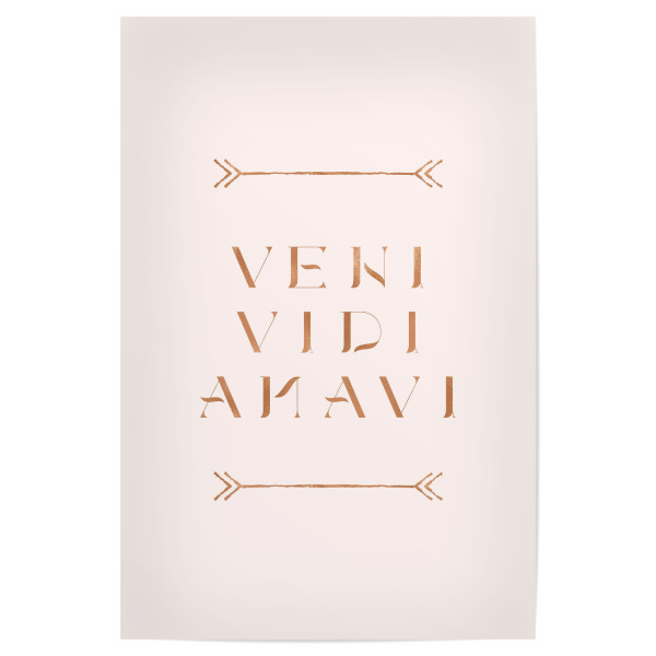 Poster "Veni Vidi Amavi" artboxONE - Typografie,Liebe - Rose gold,Latin,Love,Veni,Vidi,Amavi