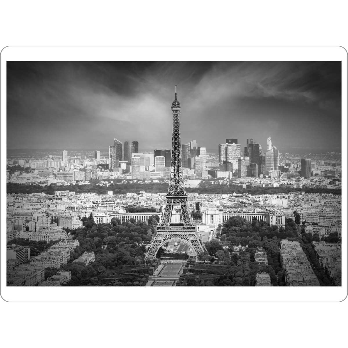 Tischset "Paris Skyline | Monochrom" artboxONE - Städte,Reise,Schwarzweiß,Architektur,Städte / Paris - Paris,Skyline,Eiffelturm - Bild paris