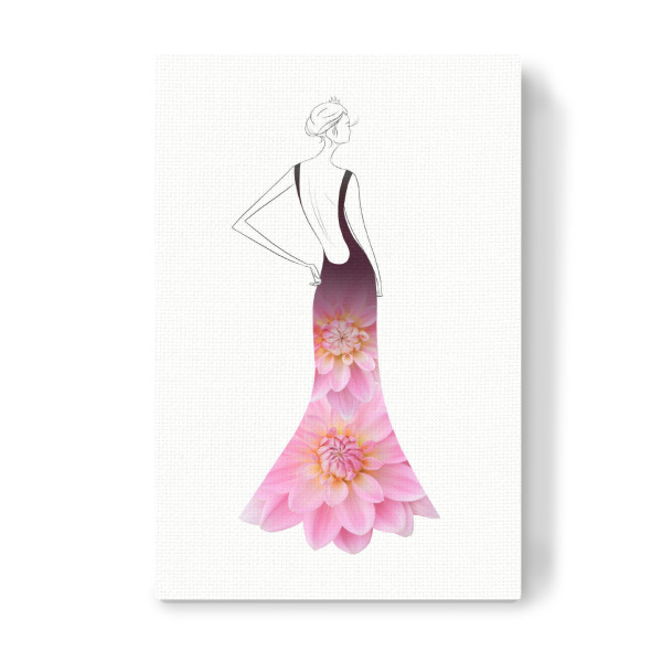 Leinwandbild "Fashion dahlias" artboxONE - Floral,Fashion - Flowers,Dahlia,Blume,Dress,Girl,Woman