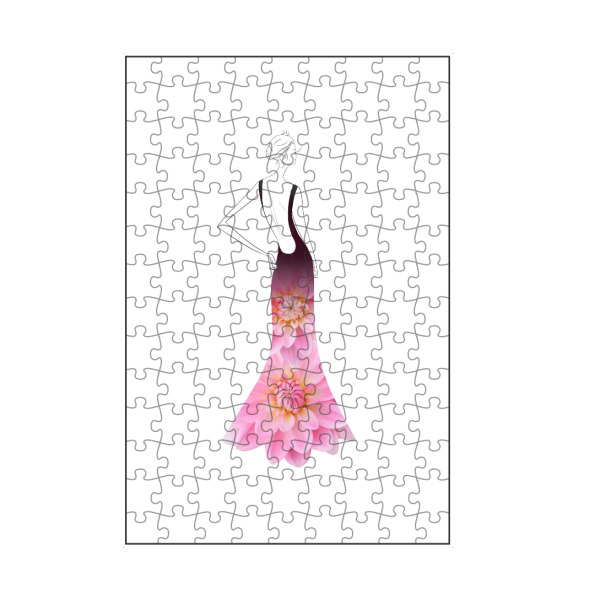 artboxONE Puzzle "Fashion dahlias" artboxONE - Floral,Fashion - Flowers,Dahlia,Blume,Dress,Girl,Woman - Bild flowers