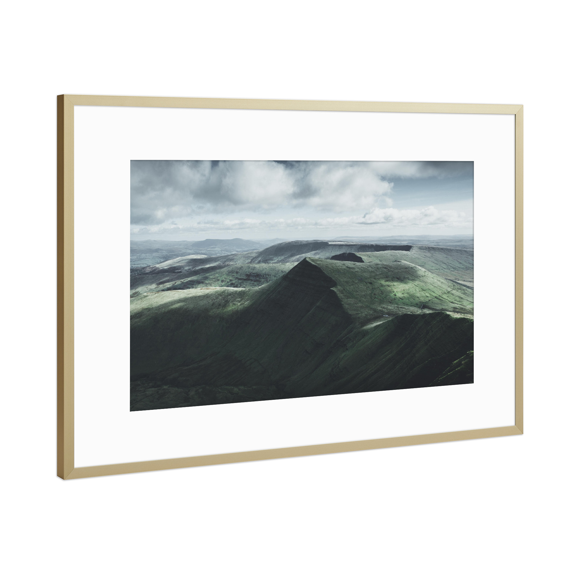 Poster mit Rahmen Gold "Brecon Beacons" artboxONE - Natur,Reise - Wales,Brecon beacons,Berg,Uk