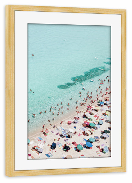 Poster mit Rahmen kiefer "Beach Two" artboxONE - Reise,Reise / Strand und Meer - Beach,Strand,Ocean,Sea,Meer,Summer,Sommer