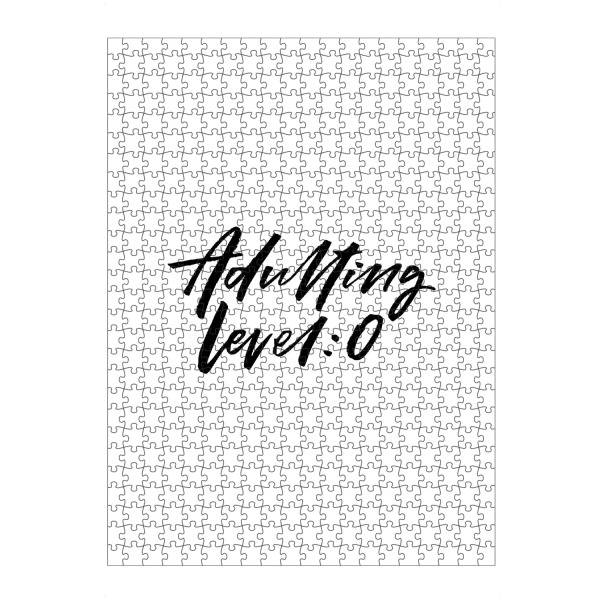 artboxONE Puzzle "Adulting Level" artboxONE - Typografie,Schwarzweiß,Lustig - Adult,Adulting,Level - Bild adult