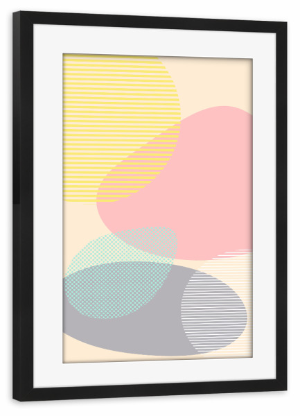 Poster mit Rahmen schwarz "Lost In Shapes" artboxONE - Abstrakt,Geometrie - Shapes,Bubble,Abstract