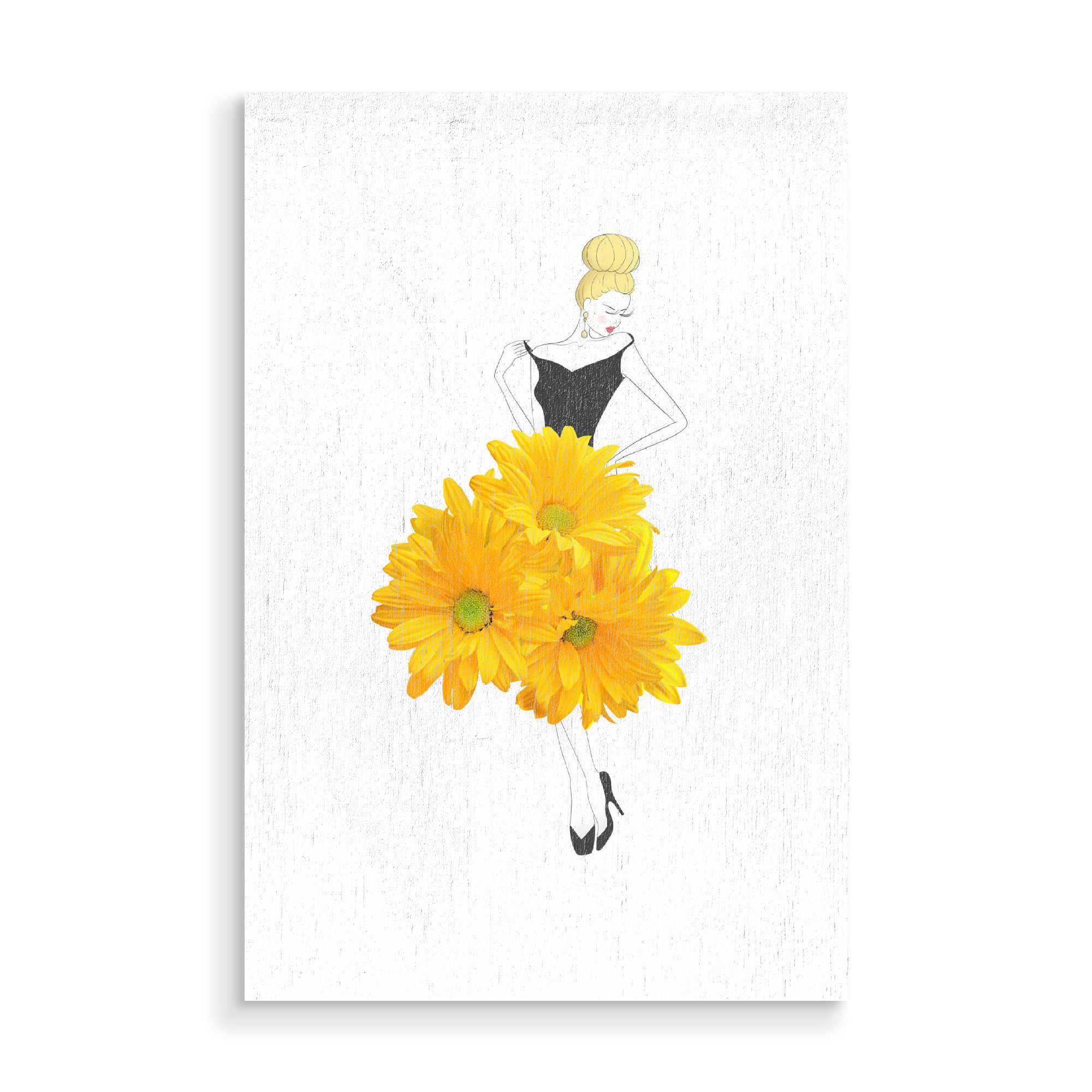 Holzbild "Fashion chrysanthemums" artboxONE - Floral,Fashion - Flowers,Chrysanthemum,Girl,Woman