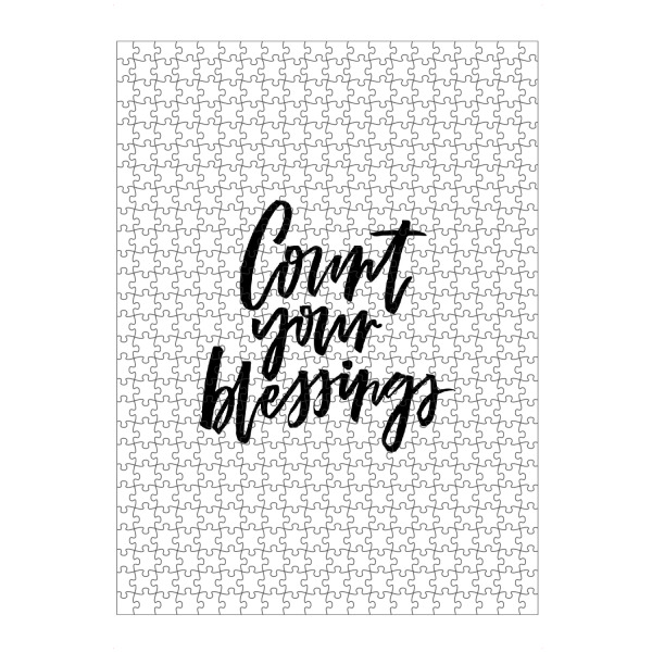 Puzzle Ravensburger "Count Your Blessing" artboxONE - Typografie,Schwarzweiß - Count,Your,Blessings - Bild count
