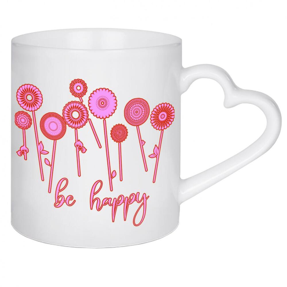 Herztasse "Fröhliche Blumen" artboxONE - Typografie,Floral