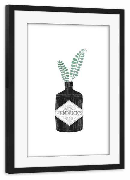 Poster mit Rahmen schwarz "Urban Jungle 2" artboxONE - Natur,Essen & Trinken,Schwarzweiß,Essen & Trinken / Alkohol