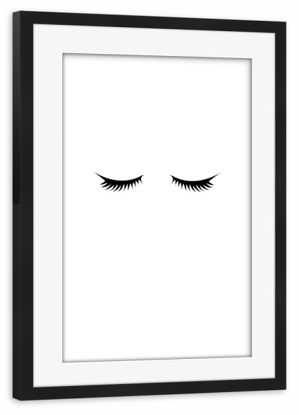 Poster mit Rahmen schwarz "Lashes" artboxONE - Schwarzweiß,Fashion,Festivals