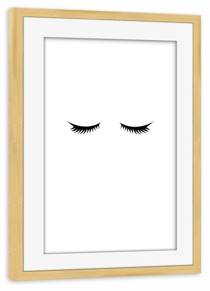 Poster mit Rahmen kiefer "Lashes" artboxONE - Schwarzweiß,Fashion,Festivals