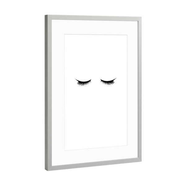 Poster mit Rahmen Silber "Lashes" artboxONE - Schwarzweiß,Fashion,Festivals