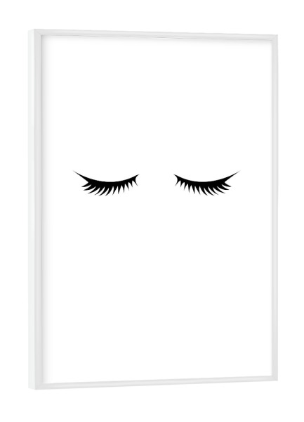 Poster mit weißem Rahmen "Lashes" artboxONE - Schwarzweiß,Fashion,Festivals