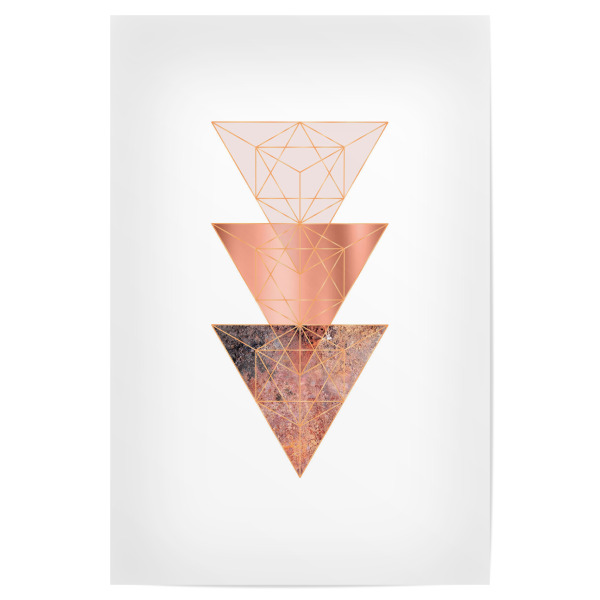 Poster 30x20 cm "Blush, Copper and Rose Gold Geo" artboxONE - Abstrakt,Geometrie,Festivals