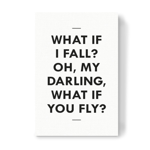 Leinwandbild "WHAT IF" artboxONE - Typografie,Schwarzweiß