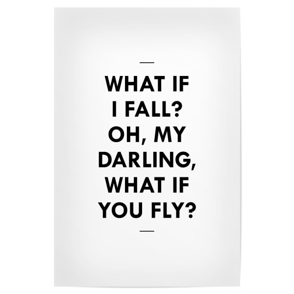 Poster 30x20 cm "WHAT IF" artboxONE - Typografie,Schwarzweiß