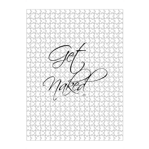 artboxONE Puzzle "Get naked 3" artboxONE - Typografie,Schwarzweiß,Liebe,Fashion