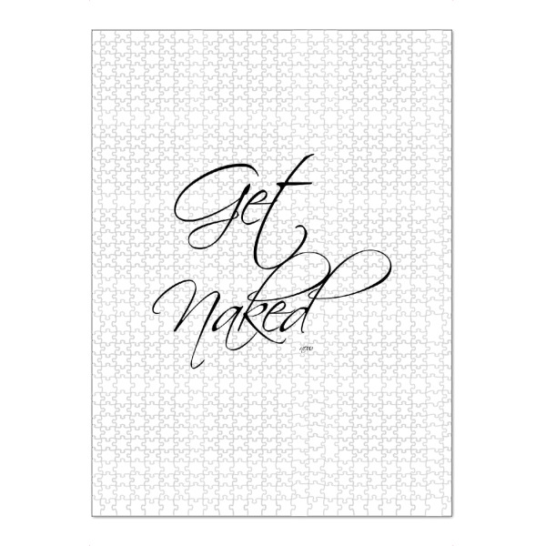 Puzzle Ravensburger "Get naked 3" artboxONE - Typografie,Schwarzweiß,Liebe,Fashion