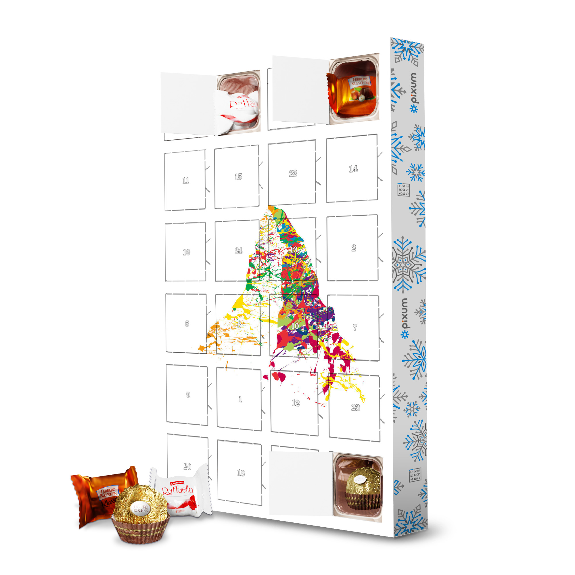 Adventskalender mit Ferrero Pralinen Mountainsplash Matterhorn bunt artboxONE Adventskalender Natur