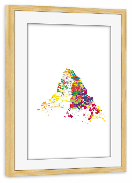 Poster mit Rahmen kiefer "Mountainsplash Matterhorn bunt" artboxONE - Natur,Reise - Berg,Gebirge,Bunt,Modern,Abstrakt,Berge,Mythen,Schweiz