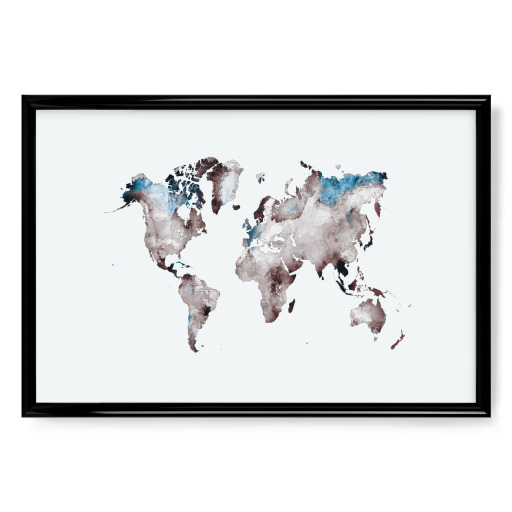 World map 79 white blue