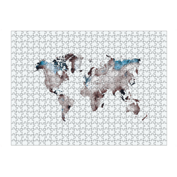 artboxONE Puzzle "World map 79 white blue" artboxONE - Reise,Reise / Länder,Kartografie - Weltkarte,Welt,Karte - Bild weltkarte