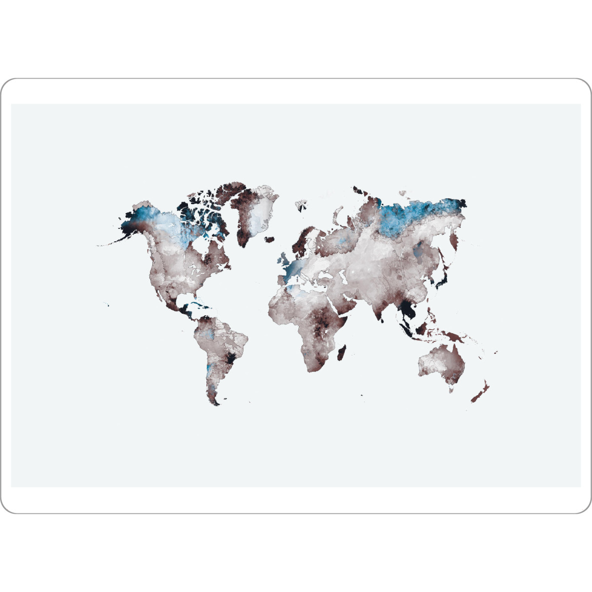 Tischset "World map 79 white blue" artboxONE - Reise,Reise / Länder,Kartografie - Weltkarte,Welt,Karte - Bild weltkarte
