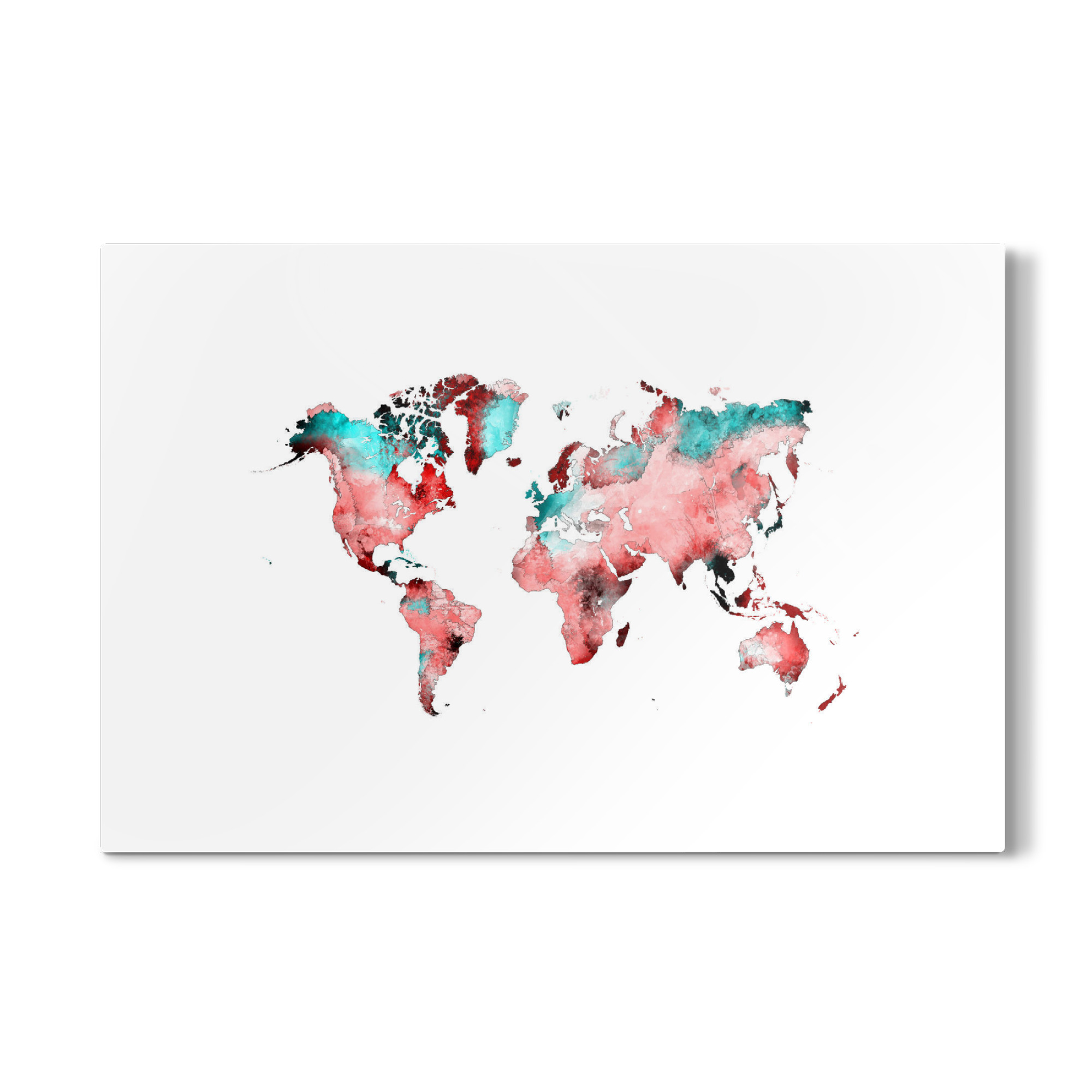 Galerie-Print "World map 78 red blue" 75x50 cm artboxONE