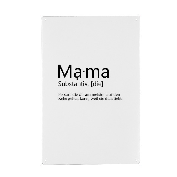 Holzbild "Ma-ma" artboxONE - Typografie,Schwarzweiß,Für Mama - Mutter,Mama,Liebe,Definition,Typo,Typografie,Minimalistisch