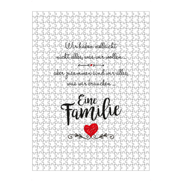 artboxONE Puzzle "Wir sind eine Familie" artboxONE - Typografie,Schwarzweiß