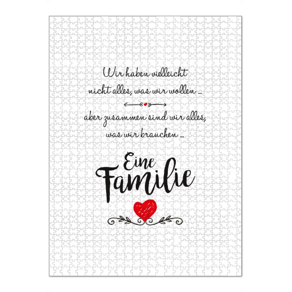 Puzzle Ravensburger "Wir sind eine Familie" artboxONE - Typografie,Schwarzweiß