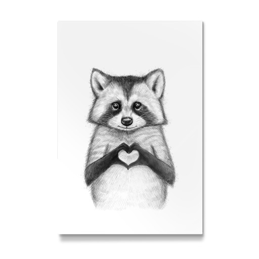 Raccoon with heart