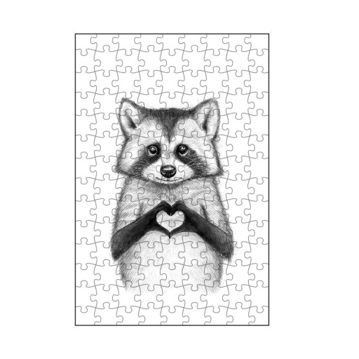 Raccoon with heart