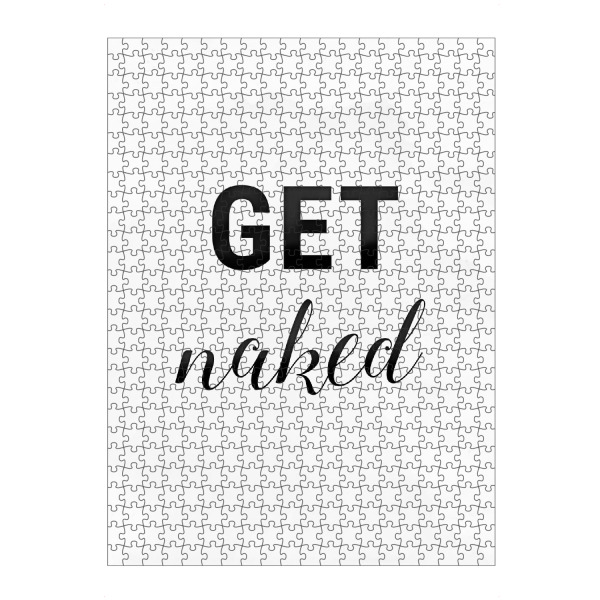 Puzzle Ravensburger "GET naked" artboxONE - Typografie,Schwarzweiß - Nackt,Typografie,Nackt,Ausziehen,Badezimmer - Bild nackt