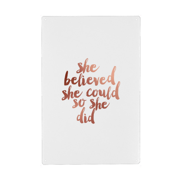 Holzbild "She Believed She Could So She Did 2" artboxONE - Typografie