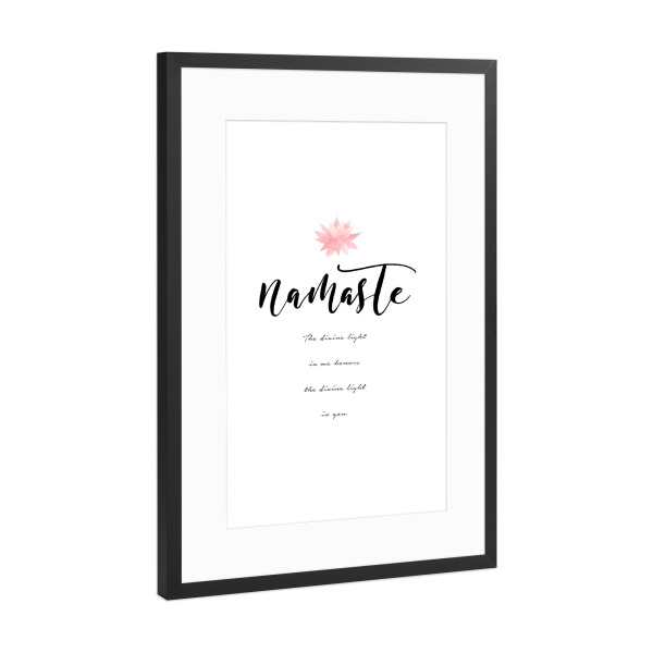 Poster mit Rahmen Schwarz (Metallic) "The Divine Light" artboxONE - Typografie,Sport
