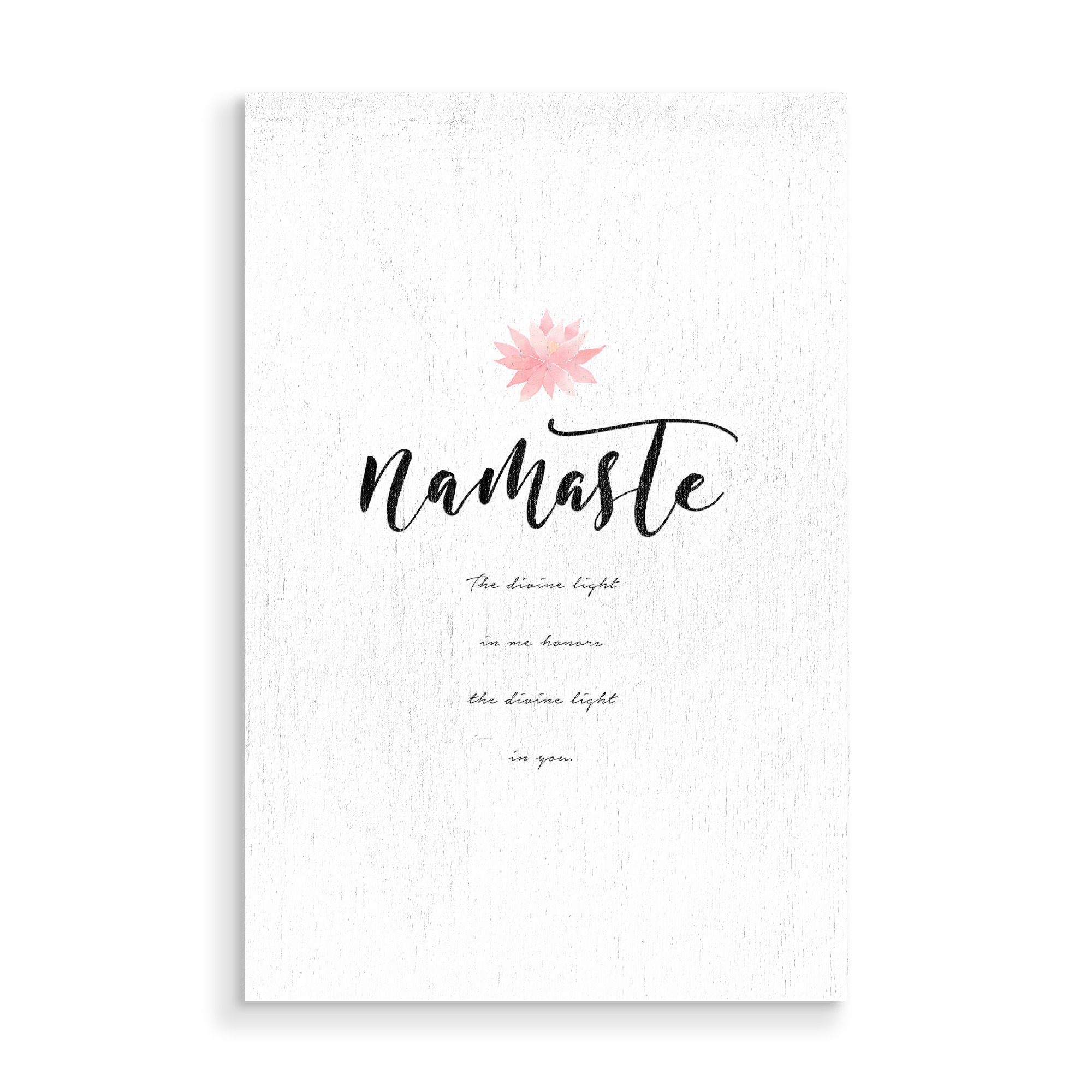 Holzbild "The Divine Light" artboxONE - Typografie,Sport - Yoga,Meditation,Spruch,Motivation,Ruhe,Motto,Weisheit,Leben,Namaste,Licht,Typo,Typografie