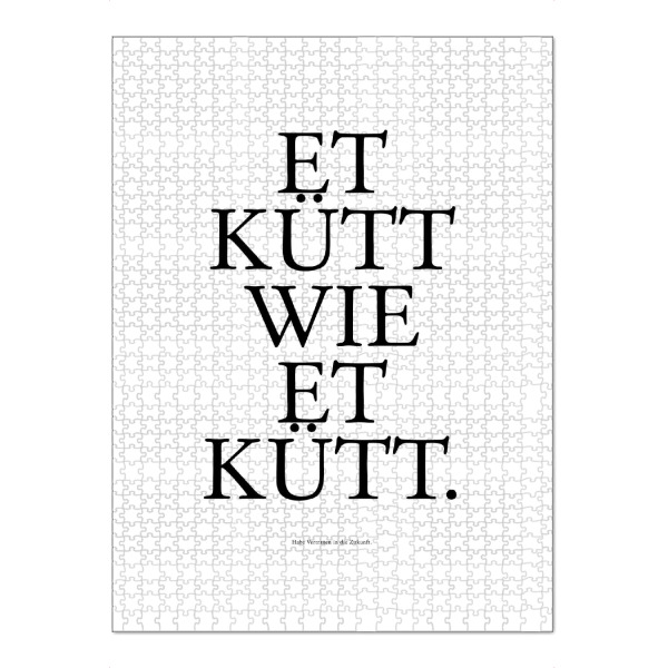 Puzzle Ravensburger "Kölsches Grundgesetz Et kütt" artboxONE - Städte / Köln,Typografie,Schwarzweiß