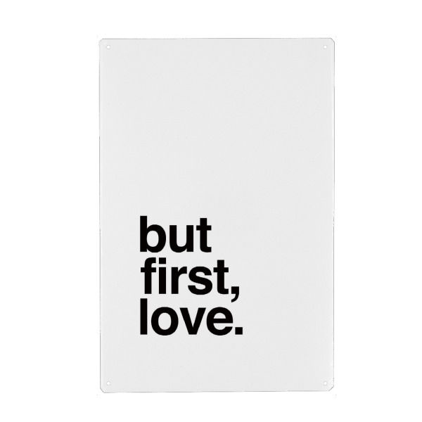 Holzbild "BUT FIRST LOVE" artboxONE - Typografie