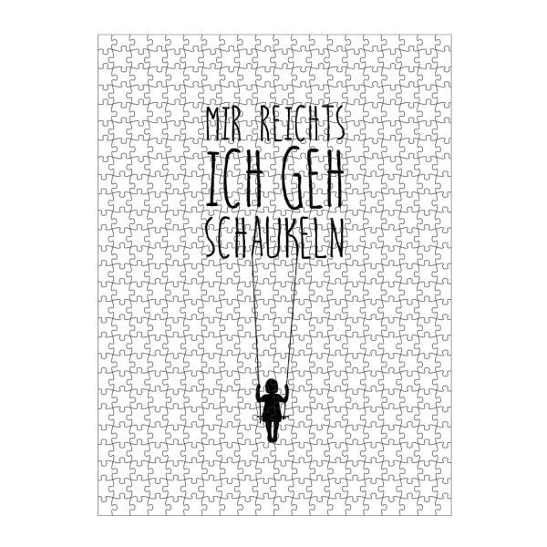 artboxONE Puzzle "Schaukeln" artboxONE - Typografie,Schwarzweiß - Typo,Typographie,Schaukel,Kind - Bild Typo