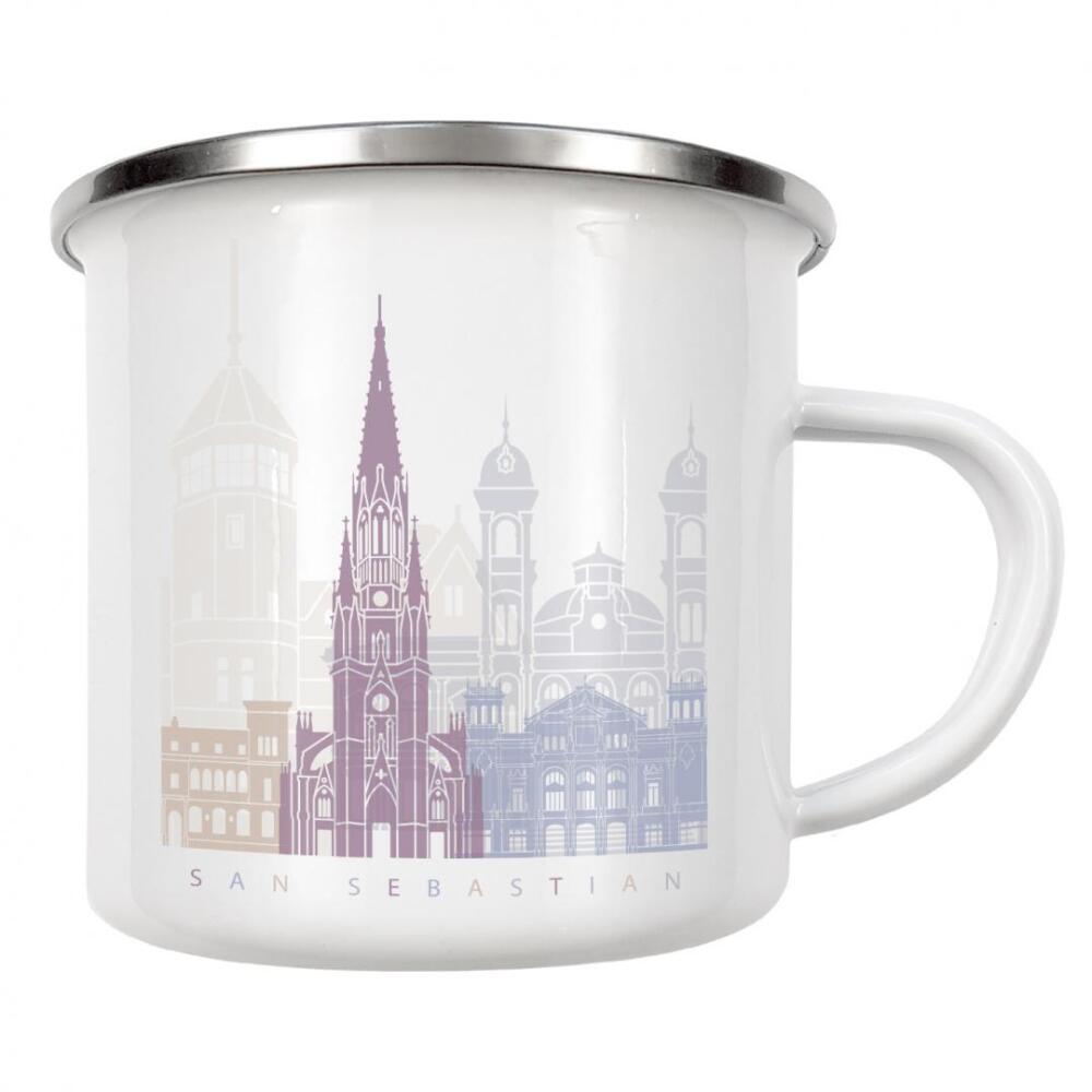 Emaille Tasse "San Sebastian Skyline" artboxONE - Städte,Architektur