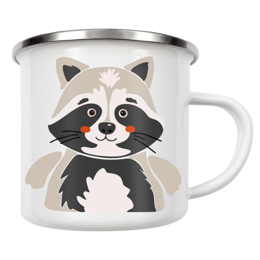 Emaille Tasse "Waschbär-Illustration" artboxONE - Tiere