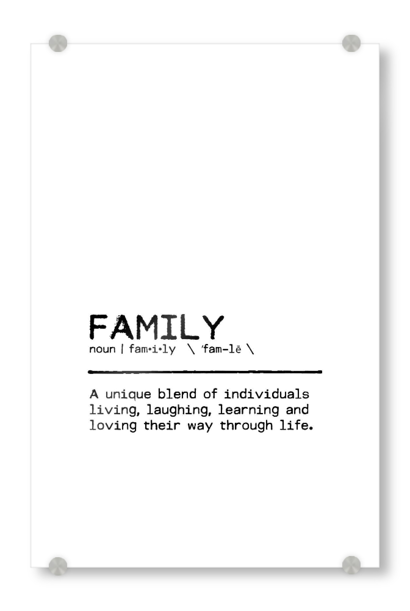 Acrylglasbild "Family Quote Love" artboxONE - Typografie,Schwarzweiß,Liebe - Family,Familie,Quote