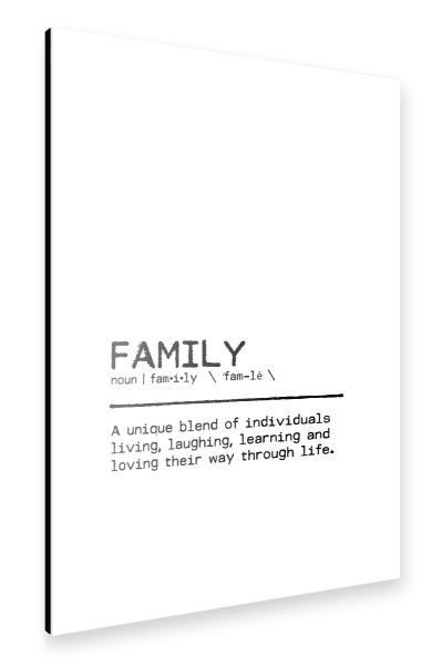 Alu-Dibond "Family Quote Love" 30x20 cm artboxONE